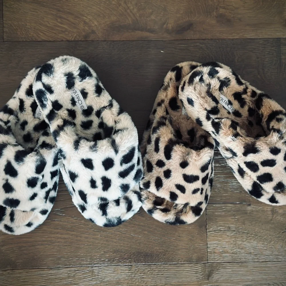 Leopard Print Faux Fur Slippers - Picture 7 of 10